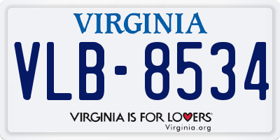 VA license plate VLB8534