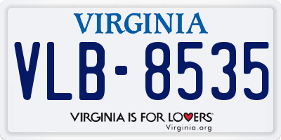 VA license plate VLB8535