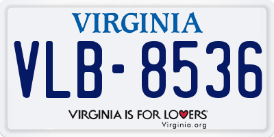 VA license plate VLB8536
