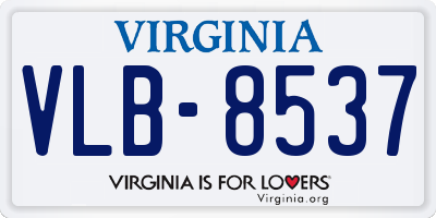 VA license plate VLB8537
