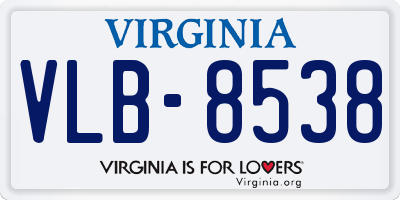 VA license plate VLB8538