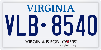 VA license plate VLB8540