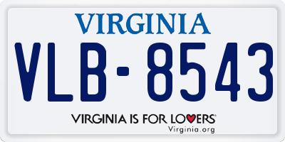 VA license plate VLB8543