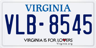 VA license plate VLB8545