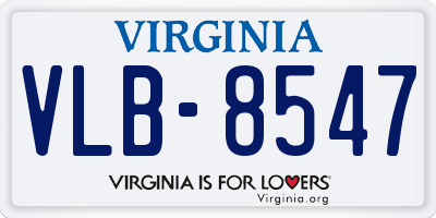 VA license plate VLB8547