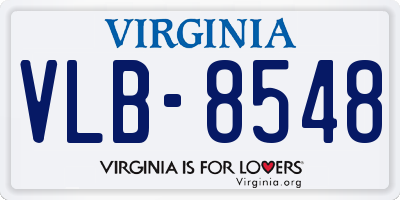 VA license plate VLB8548