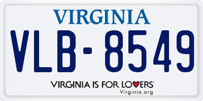 VA license plate VLB8549