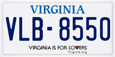 VA license plate VLB8550