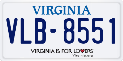 VA license plate VLB8551