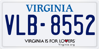 VA license plate VLB8552