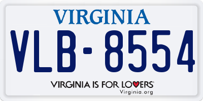 VA license plate VLB8554