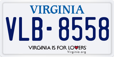 VA license plate VLB8558