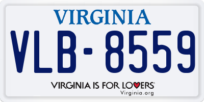 VA license plate VLB8559