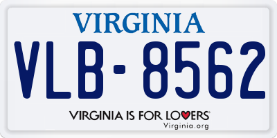 VA license plate VLB8562