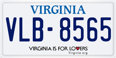 VA license plate VLB8565