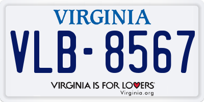 VA license plate VLB8567