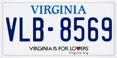 VA license plate VLB8569
