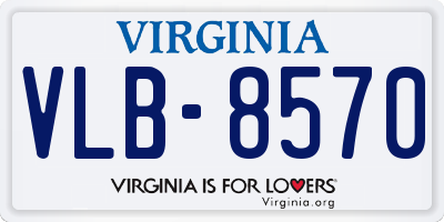 VA license plate VLB8570
