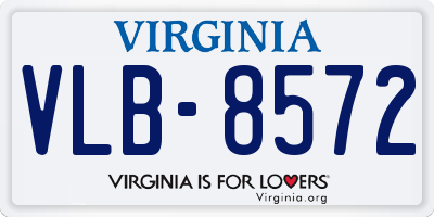 VA license plate VLB8572