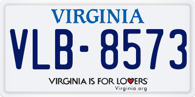VA license plate VLB8573