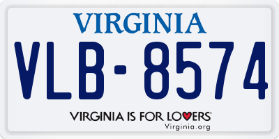 VA license plate VLB8574