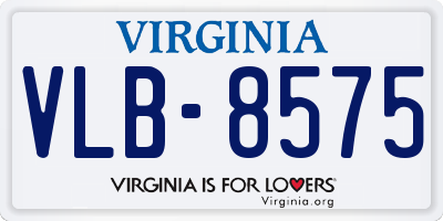 VA license plate VLB8575