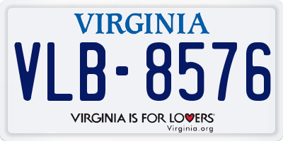 VA license plate VLB8576