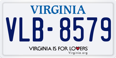 VA license plate VLB8579