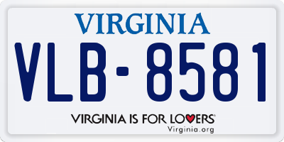 VA license plate VLB8581