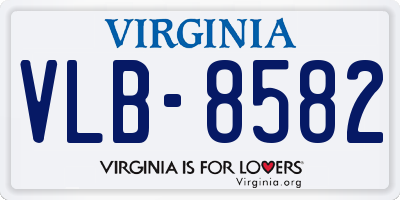 VA license plate VLB8582