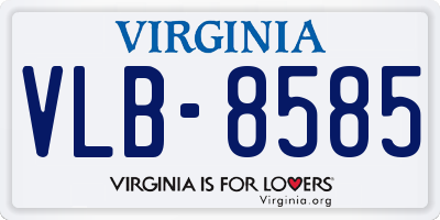 VA license plate VLB8585