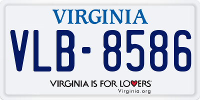 VA license plate VLB8586