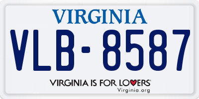 VA license plate VLB8587