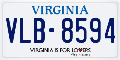 VA license plate VLB8594