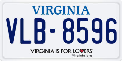 VA license plate VLB8596