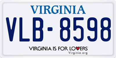 VA license plate VLB8598
