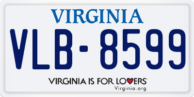 VA license plate VLB8599