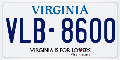 VA license plate VLB8600