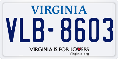VA license plate VLB8603