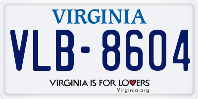 VA license plate VLB8604
