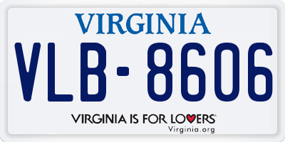 VA license plate VLB8606