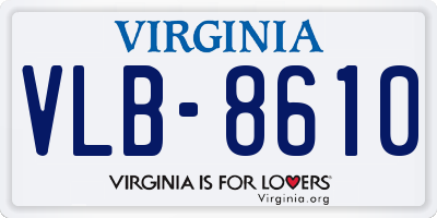 VA license plate VLB8610