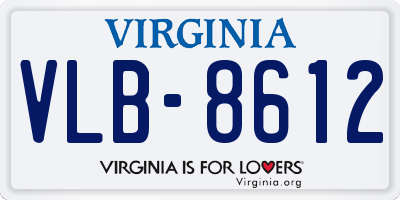 VA license plate VLB8612