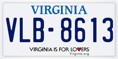 VA license plate VLB8613