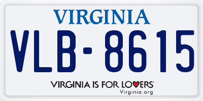 VA license plate VLB8615