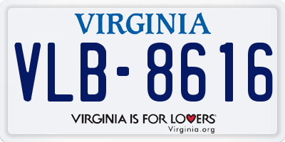 VA license plate VLB8616
