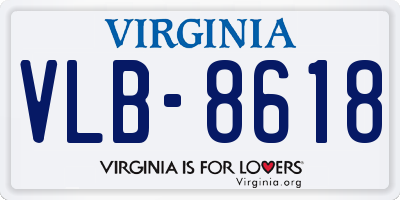 VA license plate VLB8618