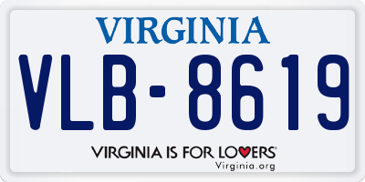 VA license plate VLB8619