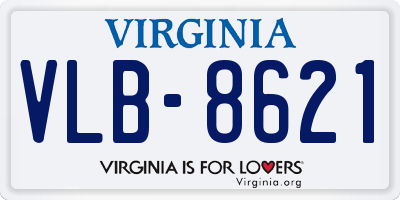 VA license plate VLB8621