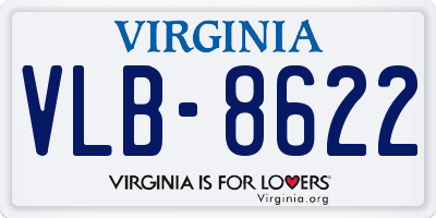 VA license plate VLB8622